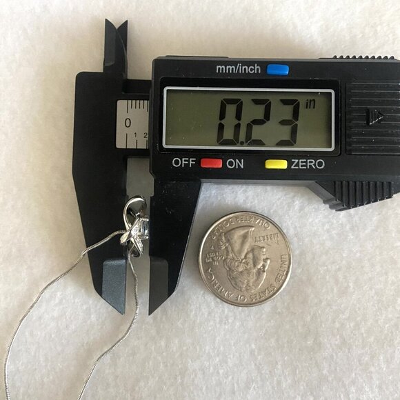 Sterling Silver 925 18K White Gold Love Knot CZ Pendant Necklace 22" Chain - Picture 16 of 16